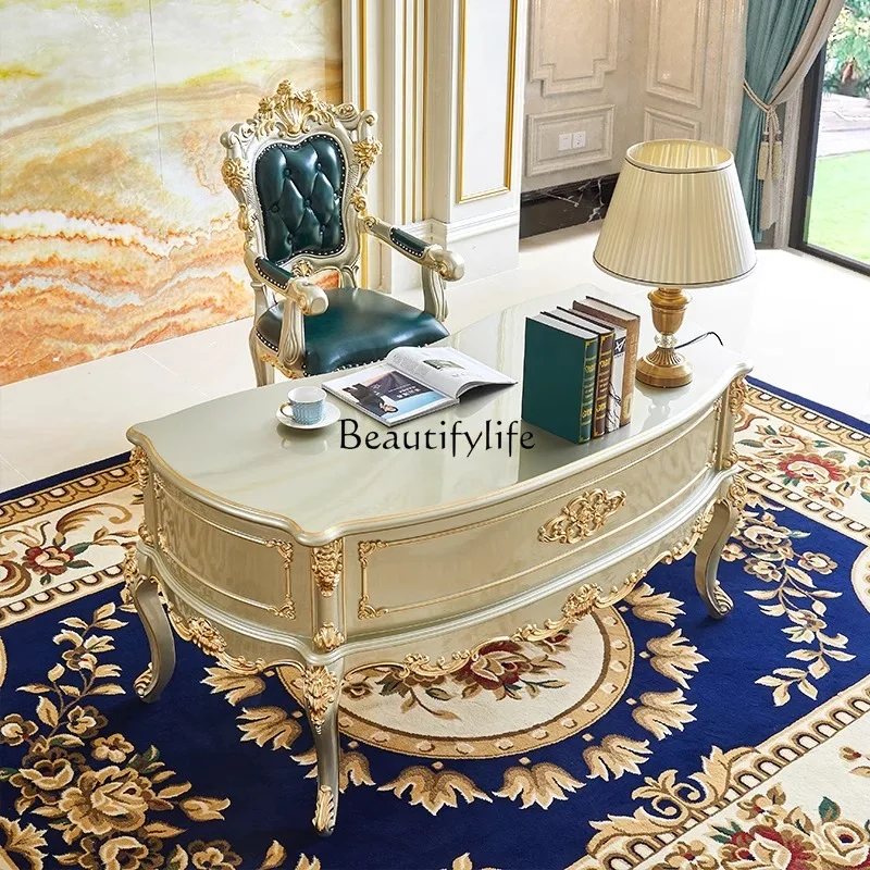 European luxury all solid wood solid wood desk boss computer desk 
European luxury all solid wood solid wood desk boss computer desk