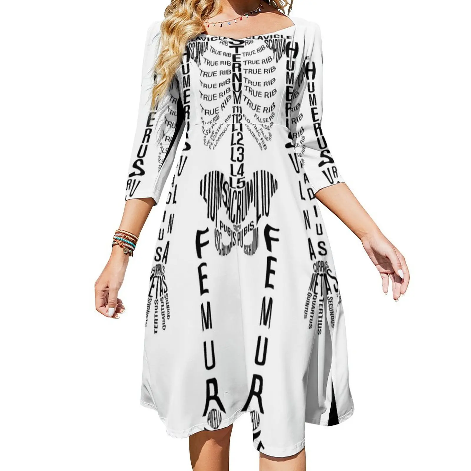 Typographical Skeleton Flare Dress Dress women party dresses women Dress for pregnant women
Typographical Skeleton Flare Dress Dress women party dresses women Dress for pregnant women