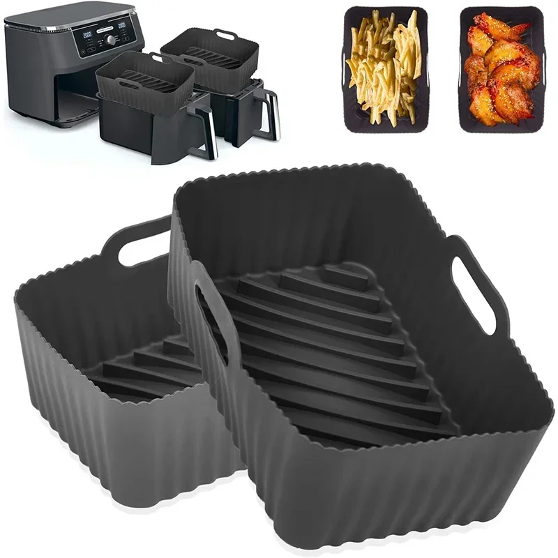 2pcs Silicone Air Fryer Liner for Ninja Dual Air Fryer Accessories Reusable Silicone Pot Grill Pan Baking Basket Kitchen
2pcs Silicone Air Fryer Liner for Ninja Dual Air Fryer Accessories Reusable Silicone Pot Grill Pan Baking Basket Kitchen