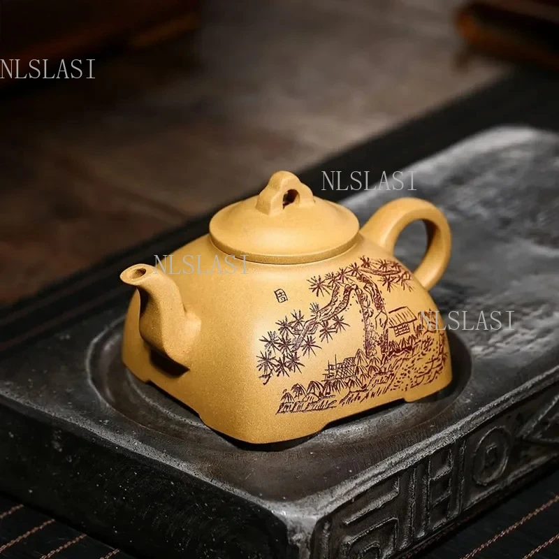 280ml Boutique Yixing Purple Clay Tea Pot Gold Section Mud Beauty Kettle Hand-painted Filter Teapot High Grade Zisha Tea Set
280ml Boutique Yixing Purple Clay Tea Pot Gold Section Mud Beauty Kettle Hand-painted Filter Teapot High Grade Zisha Tea Set