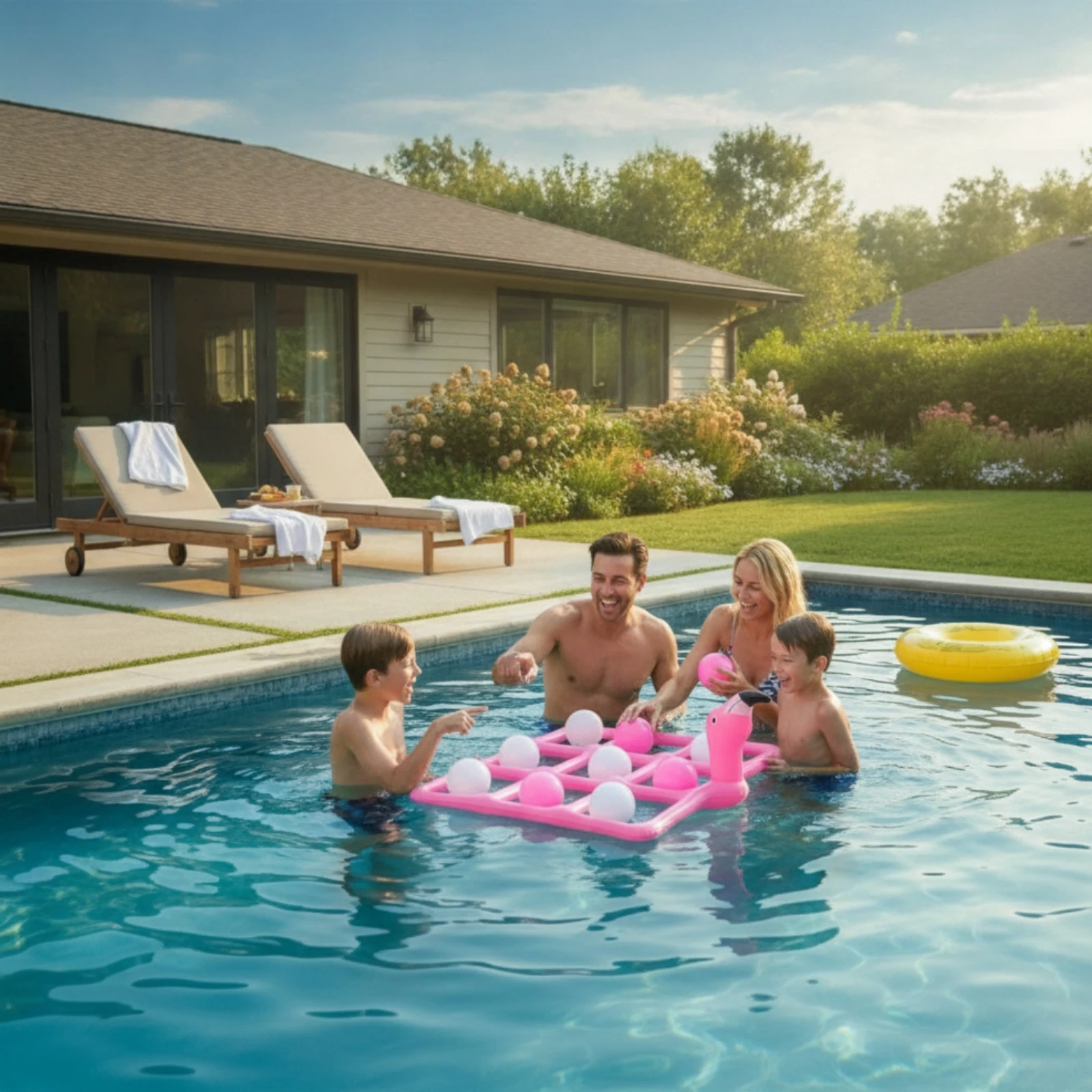 Inflatable Flamingo Toss Game Interactive Pool Raft with Toss Game X's and O's Toe Pool Raft Floating Toy Family-Friendly
Inflatable Flamingo Toss Game Interactive Pool Raft with Toss Game X's and O's Toe Pool Raft Floating Toy Family-Friendly