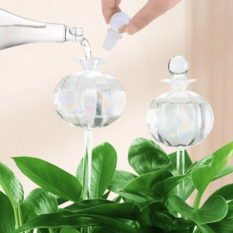 10 oz Large Top Fill Cactus Plant Self Watering Globes Light Iridescent Glass Water Bulbs Slow Release Watering Devices System
10 oz Large Top Fill Cactus Plant Self Watering Globes Light Iridescent Glass Water Bulbs Slow Release Watering Devices System