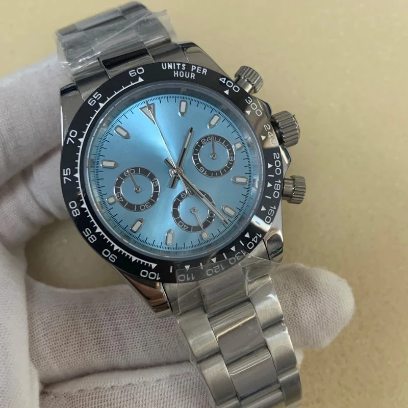 40mm Case Quartz Stainless Steel Waterproof Watch Sapphire Glass Green Luminous Suitable for Japanese VK63 Movement Steel Strip
40mm Case Quartz Stainless Steel Waterproof Watch Sapphire Glass Green Luminous Suitable for Japanese VK63 Movement Steel Strip