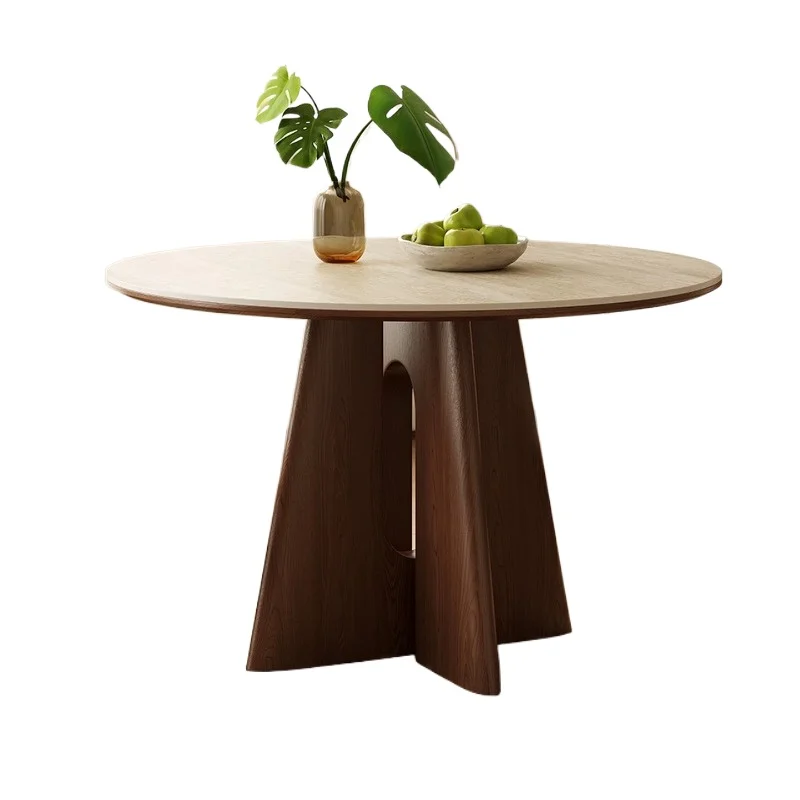 Slate dining table, solid wood round table, antique and high-end household round dining table and chair combination
Slate dining table, solid wood round table, antique and high-end household round dining table and chair combination