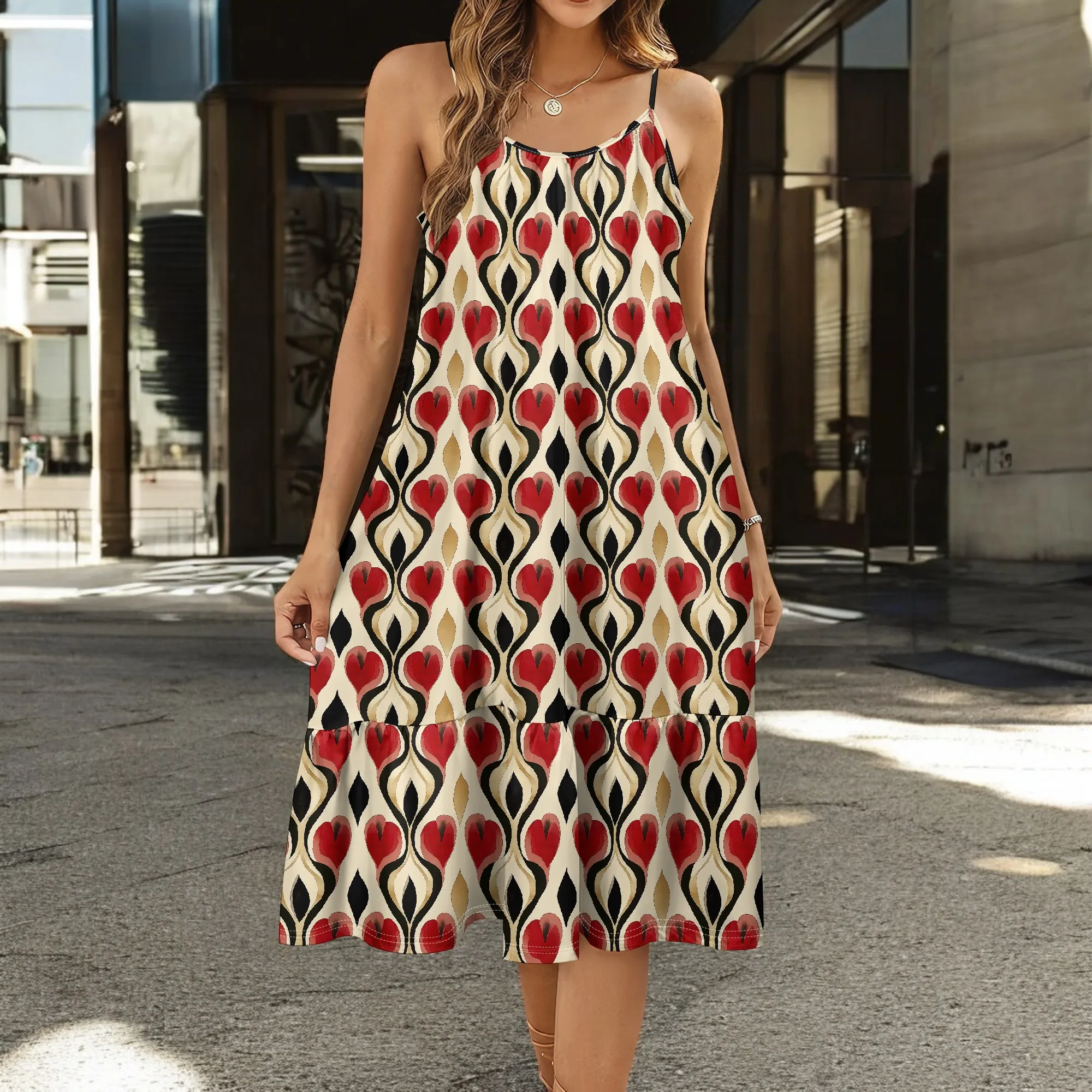 Women's Abstract Heart Print Dress Retro Aesthetic Sleeveless Summer Casual Swing Dress Y2K Style Outfit
Women's Abstract Heart Print Dress Retro Aesthetic Sleeveless Summer Casual Swing Dress Y2K Style Outfit