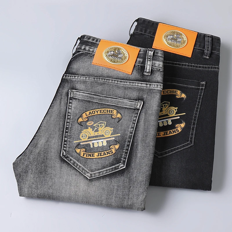 2024 new MEN'S jeans high end Grey light business straight fit elastic versatile digital print embroidered washed casual denim
2024 new MEN'S jeans high end Grey light business straight fit elastic versatile digital print embroidered washed casual denim