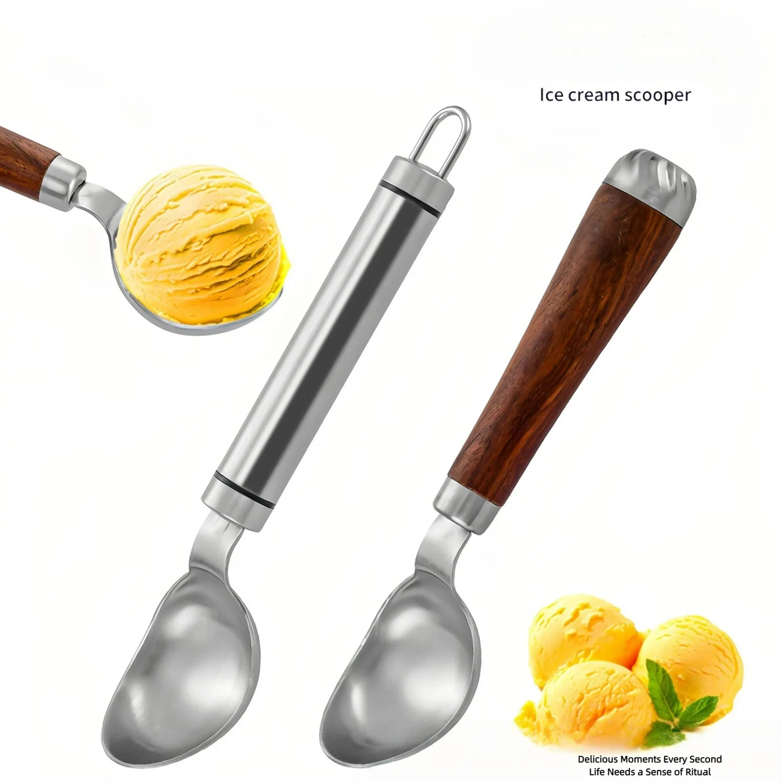 Stainless Steel Rosewood Multi-Functional Ice Cream Scoop for Watermelon And Desserts Trendy Viral Fruit Baller Scooping Tool
Stainless Steel Rosewood Multi-Functional Ice Cream Scoop for Watermelon And Desserts Trendy Viral Fruit Baller Scooping Tool