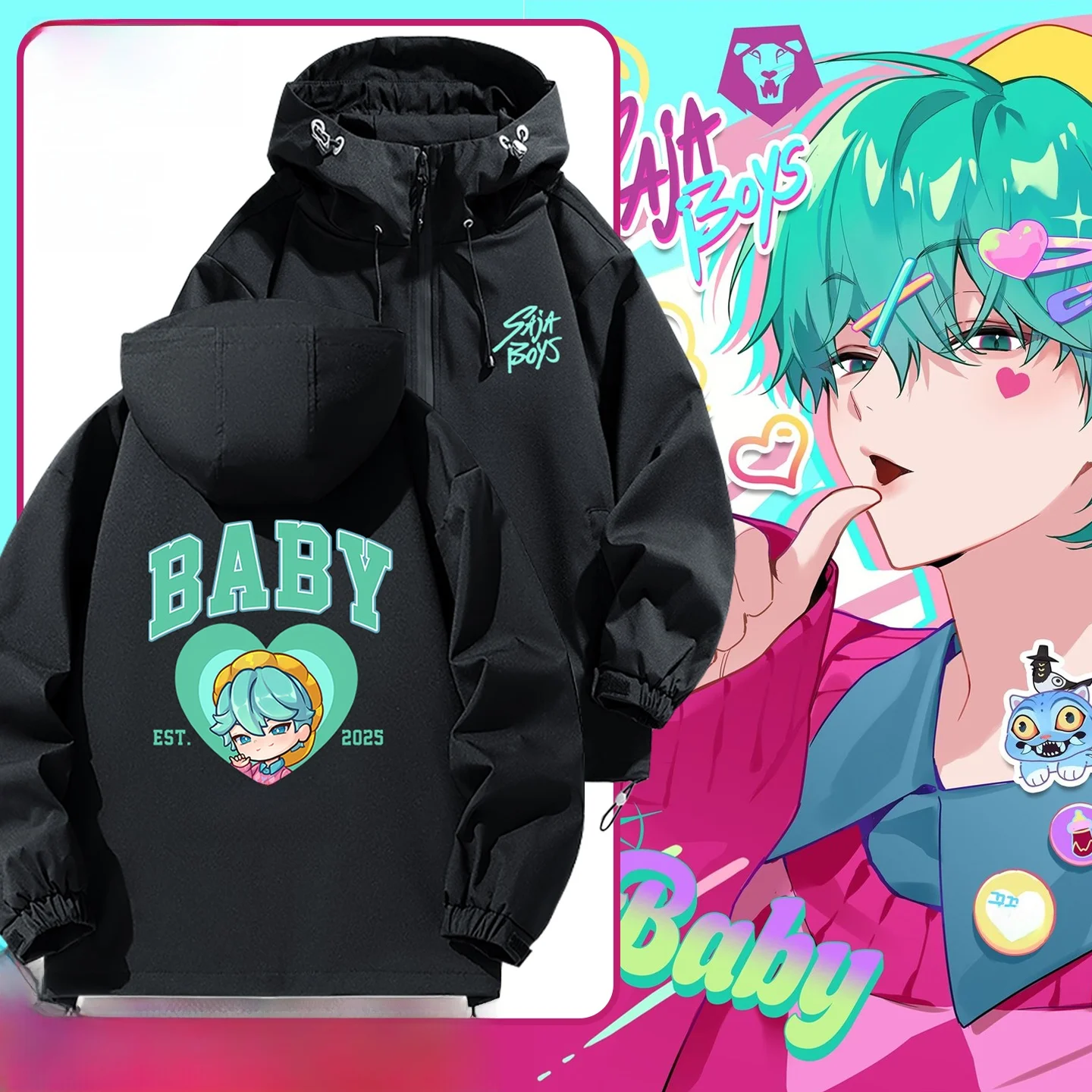 Куртка Saja Boys Mystery Romantic Baby Jaet K Magic Girl с воротником-стойкой, на молнии, декорированная, из полиэфирного волокна, с длинными рукавами
Куртка Saja Boys Mystery Romantic Baby Jaet K Magic Girl с воротником-стойкой, на молнии, декорированная, из полиэфирного волокна, с длинными рукавами