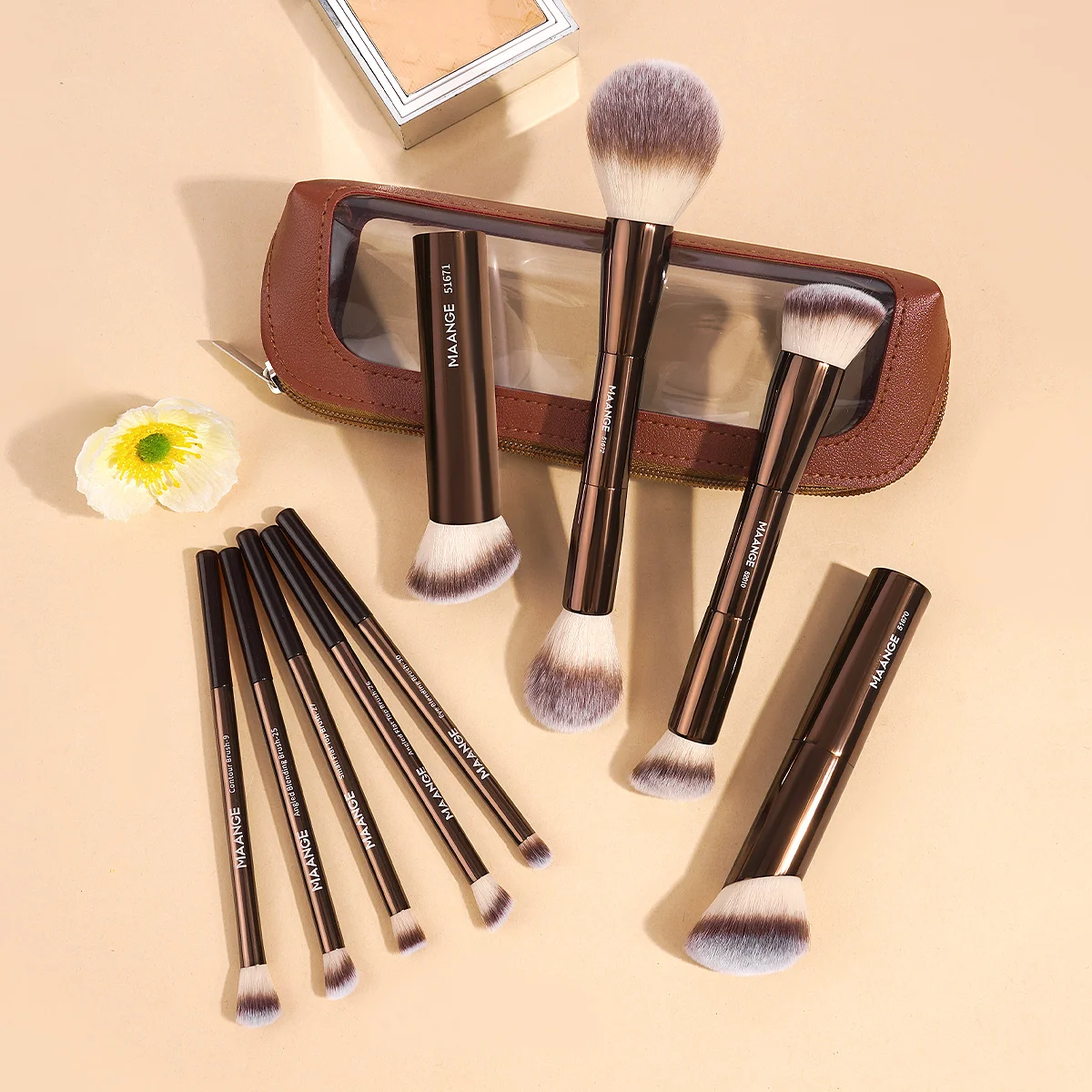 MAANGE 9pcs Professional Makeup Set with Storage Bag Foundation Brush Eyeshadow Brush Blending Concealer Brush Basic Makeup Tool
MAANGE 9pcs Professional Makeup Set with Storage Bag Foundation Brush Eyeshadow Brush Blending Concealer Brush Basic Makeup Tool