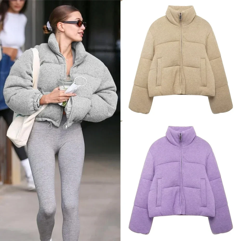 2024 Autumn/winter New Women's Short Cotton Coat Stand Collar Thick Warm Knit Cotton Zipper Long Sleeve Pocket Outerwears
2024 Autumn/winter New Women's Short Cotton Coat Stand Collar Thick Warm Knit Cotton Zipper Long Sleeve Pocket Outerwears