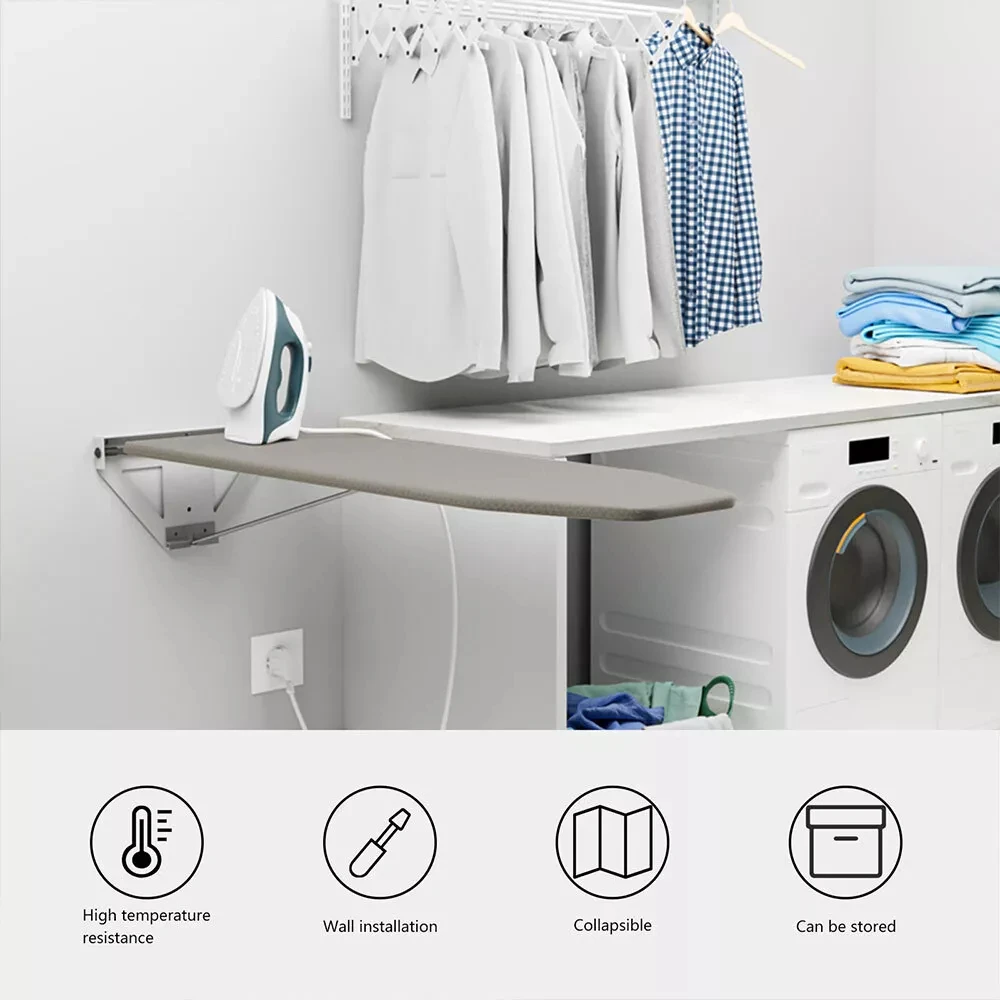 Foldable Wall-Mounted Ironing Board: Rotating Design, Easy Install, Space-Saving, Gray
Foldable Wall-Mounted Ironing Board: Rotating Design, Easy Install, Space-Saving, Gray