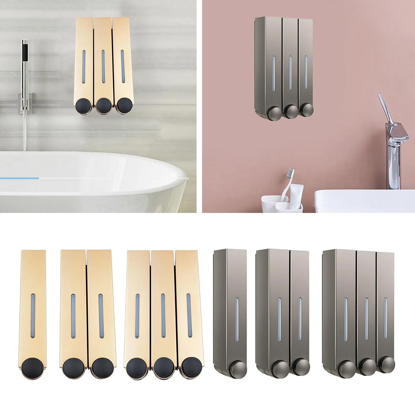 Wall Mount Chamber Soap Dispenser Bathroom Maunal Press Liquid Shower Lotion
Wall Mount Chamber Soap Dispenser Bathroom Maunal Press Liquid Shower Lotion