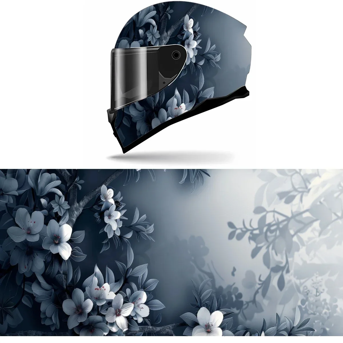 Elegant Floral Pattern Full Helmet Wrap Sticker Motorcycle Helmet Racing Graphic Decal Vinyl Wrap Helmet Decor Sticker
Elegant Floral Pattern Full Helmet Wrap Sticker Motorcycle Helmet Racing Graphic Decal Vinyl Wrap Helmet Decor Sticker