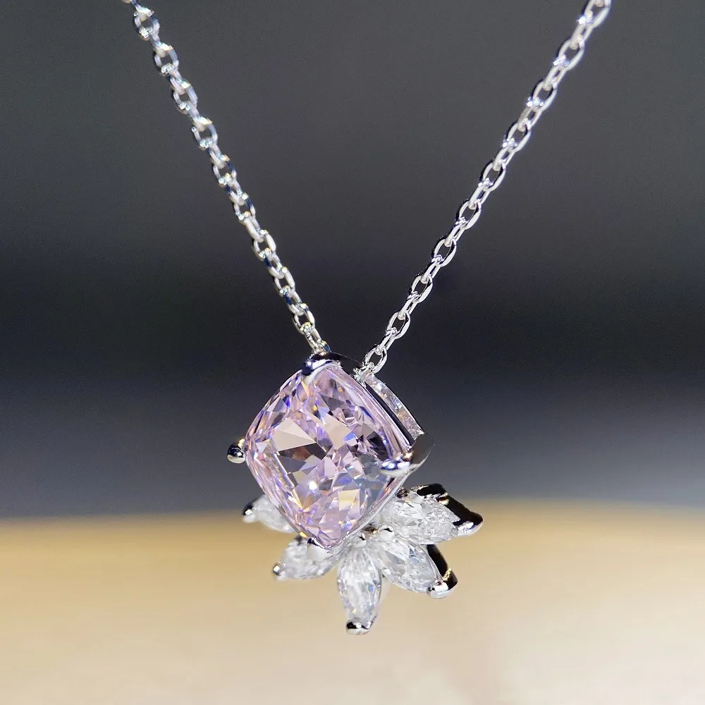 Versatile Pink Diamond Necklace S925 Silver Zircon Pendant Flower Pendant Necklace Women's Trend Jewelry
Versatile Pink Diamond Necklace S925 Silver Zircon Pendant Flower Pendant Necklace Women's Trend Jewelry