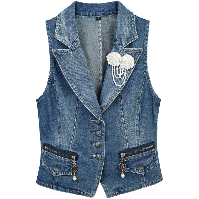 Nice New Summer Spring Sleeveless Women Denim Vests Casual Tops With Brooch Female Waistcoats Denim Short Jackets Female
Nice New Summer Spring Sleeveless Women Denim Vests Casual Tops With Brooch Female Waistcoats Denim Short Jackets Female