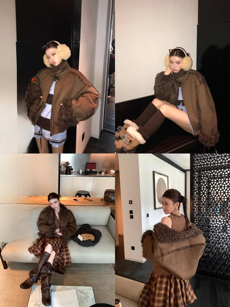 DULA Good Home Manchester Mid-Century Sle Меховая кожа Встроенная свободная теплая куртка с воротником-стойкой Женская зимняя верхняя одежда
DULA Good Home Manchester Mid-Century Sle Меховая кожа Встроенная свободная теплая куртка с воротником-стойкой Женская зимняя верхняя одежда