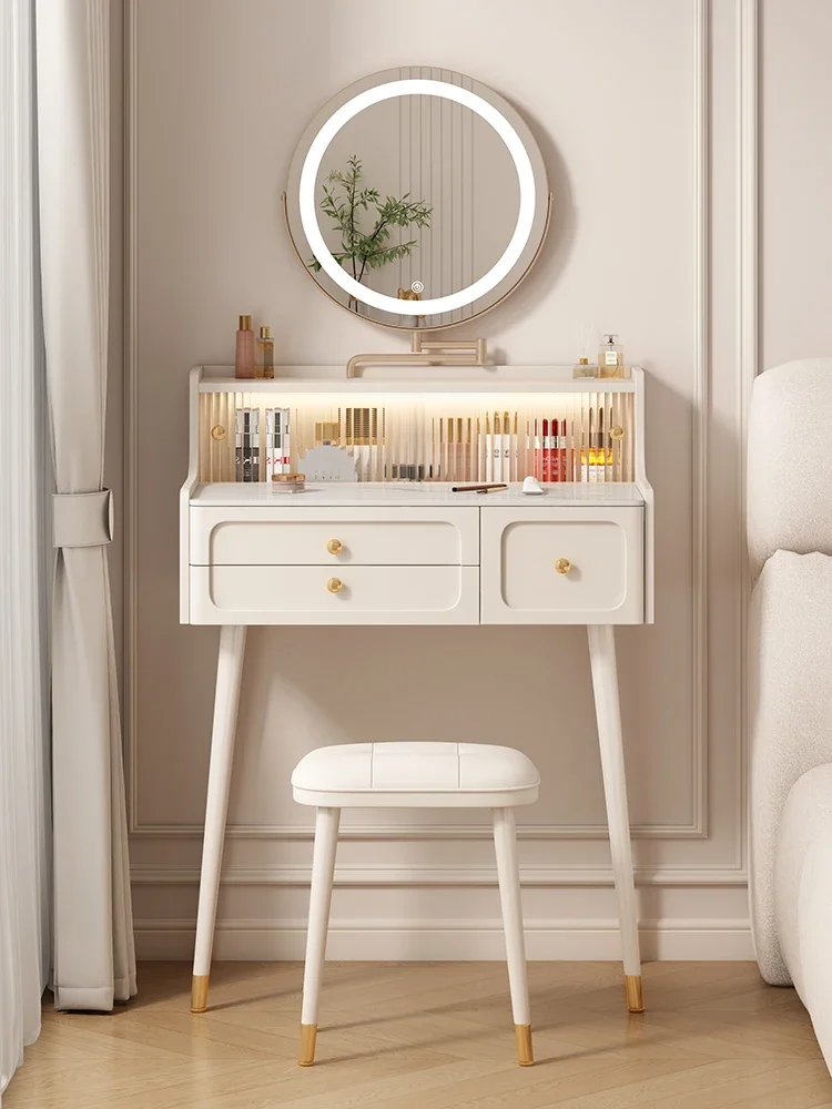 French cream style solid wood dresser small apartment bedroom simple modern mini small 60cm rock slab makeup table
French cream style solid wood dresser small apartment bedroom simple modern mini small 60cm rock slab makeup table
