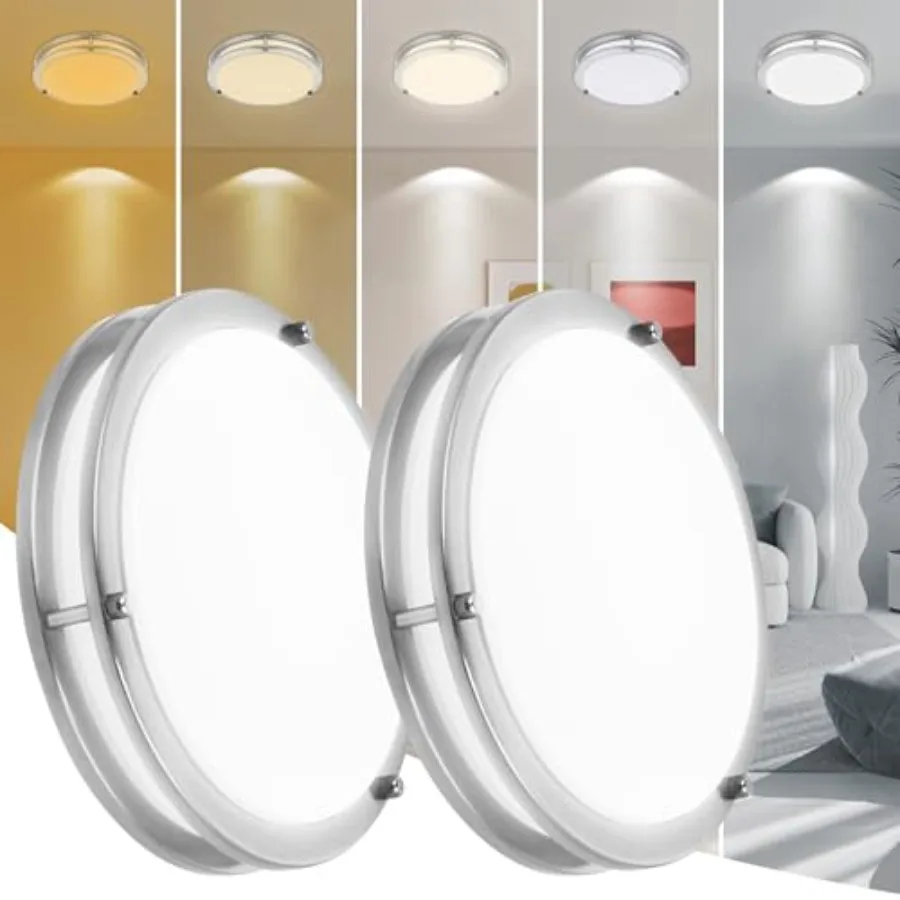 Round Ceiling Light Fixture Flush Mount LED Ceiling Lamp Set of Two 700K/3000K/3500K/4000K/5000K Adjustable Bathroom LED Light
Round Ceiling Light Fixture Flush Mount LED Ceiling Lamp Set of Two 700K/3000K/3500K/4000K/5000K Adjustable Bathroom LED Light