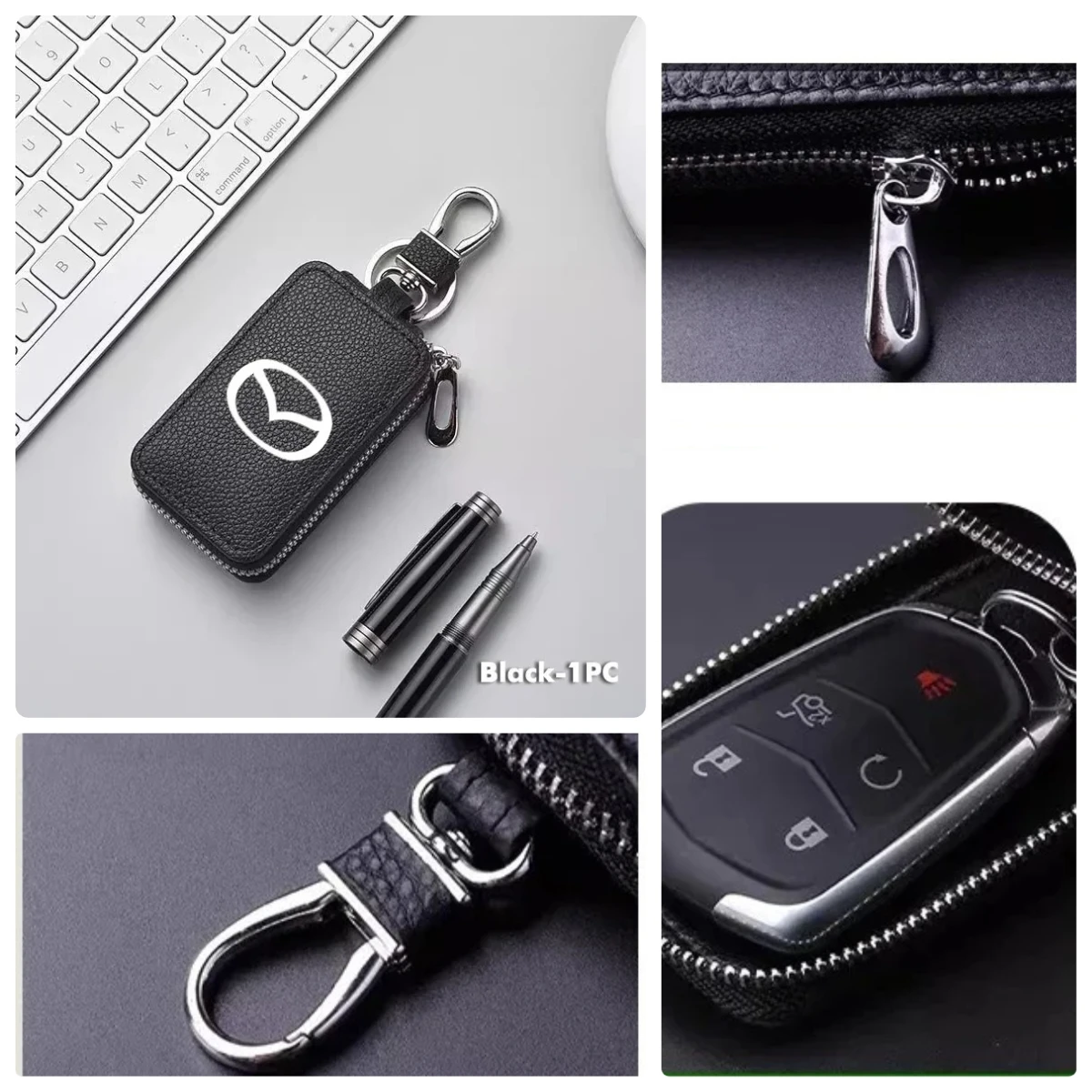 Leather Car Keychain Bag Organizer for Mazda Zipper Case Protection Cover for CX-9 MX-5 RX-8 Axela Demio Atenza MS GJI GH BK MP
Leather Car Keychain Bag Organizer for Mazda Zipper Case Protection Cover for CX-9 MX-5 RX-8 Axela Demio Atenza MS GJI GH BK MP