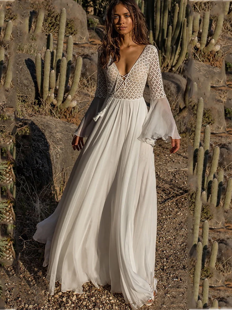 Backless Lace Long Party Dress Women Costume 2024 V Neck Sexy Maxi Dresses Dance Wear Flare Sleeve White Holiday Dress Sale
Backless Lace Long Party Dress Women Costume 2024 V Neck Sexy Maxi Dresses Dance Wear Flare Sleeve White Holiday Dress Sale