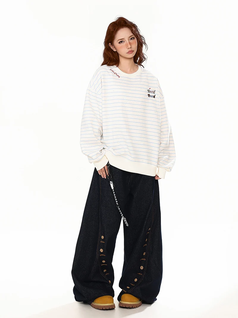 Simple Basic Loose Fashion Woman Pullover Autumn New Contrast Color Casual Women Pullover Blue Striped O-Neck Top Female
Simple Basic Loose Fashion Woman Pullover Autumn New Contrast Color Casual Women Pullover Blue Striped O-Neck Top Female