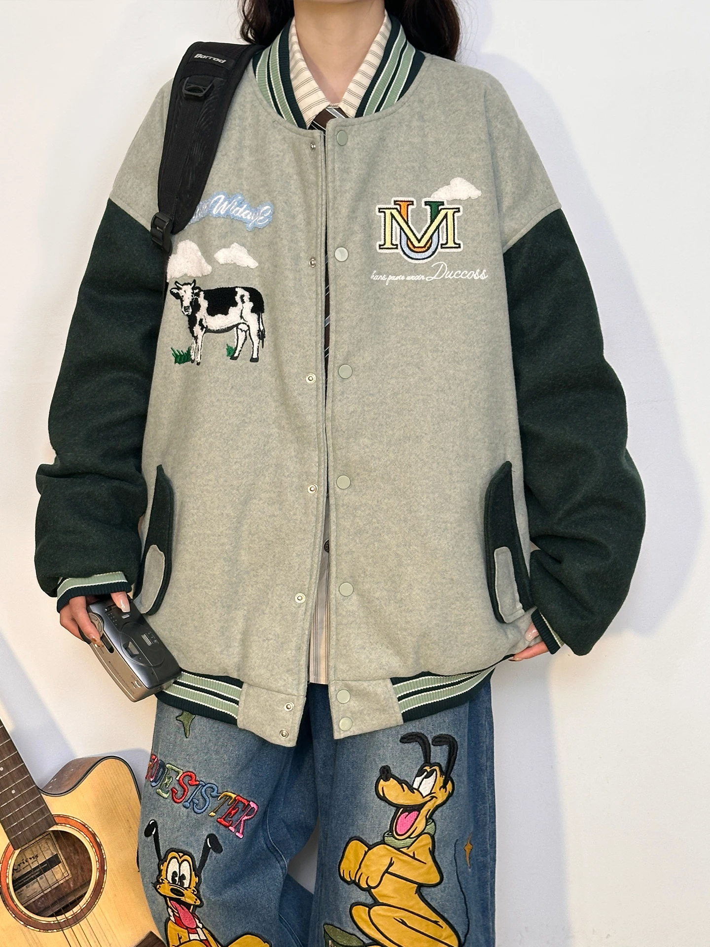 Thiened Retro American Baseball Jaet Women's Loose Casual Cotton Outerwear Embroidered Street Sle Autumn Winter Coat
Thiened Retro American Baseball Jaet Women's Loose Casual Cotton Outerwear Embroidered Street Sle Autumn Winter Coat