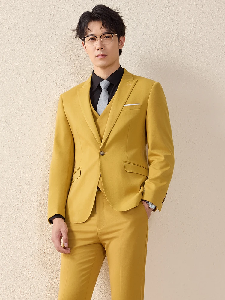 Navy Blue Business Suit Set for Men Autumn Winter Office Commute Professional Slim Fit Lightweight Commercial Suit Jacket
Navy Blue Business Suit Set for Men Autumn Winter Office Commute Professional Slim Fit Lightweight Commercial Suit Jacket