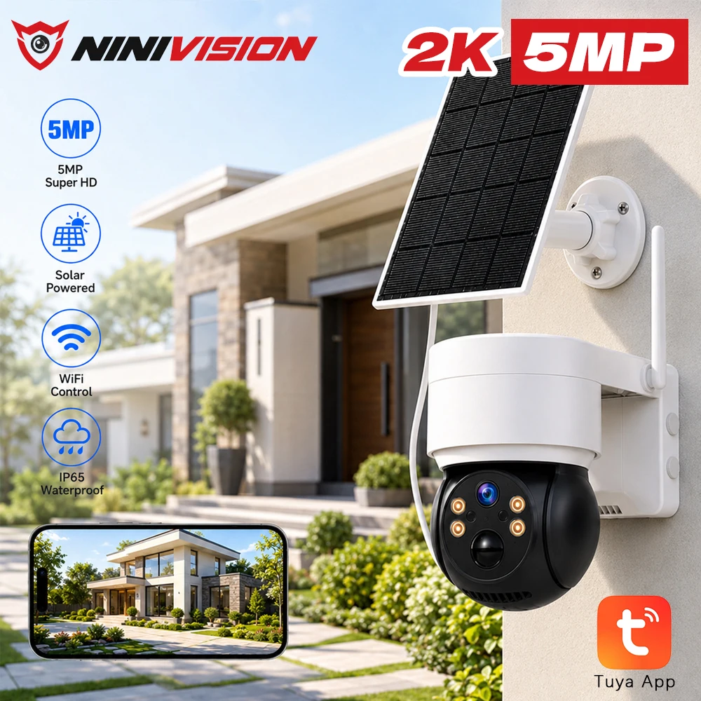 5MP Solar Power WiFi Security Camera Outdoor Battery PTZ IP65 Waterproof Tuya App Remote Viewing Night Vision House CCTV Monitor
5MP Solar Power WiFi Security Camera Outdoor Battery PTZ IP65 Waterproof Tuya App Remote Viewing Night Vision House CCTV Monitor