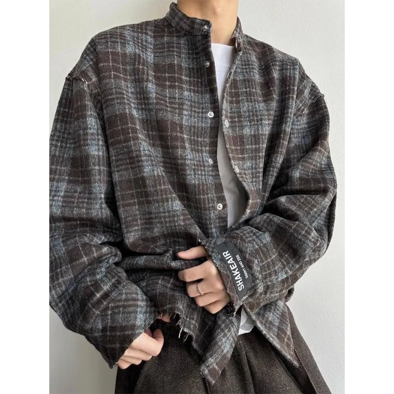 American Retro Blue Plaid Shirt for Men's Spring Turn-down Collar Long Sleeves Lazy Style Coat Cleanfit Casual Loose Tops
American Retro Blue Plaid Shirt for Men's Spring Turn-down Collar Long Sleeves Lazy Style Coat Cleanfit Casual Loose Tops