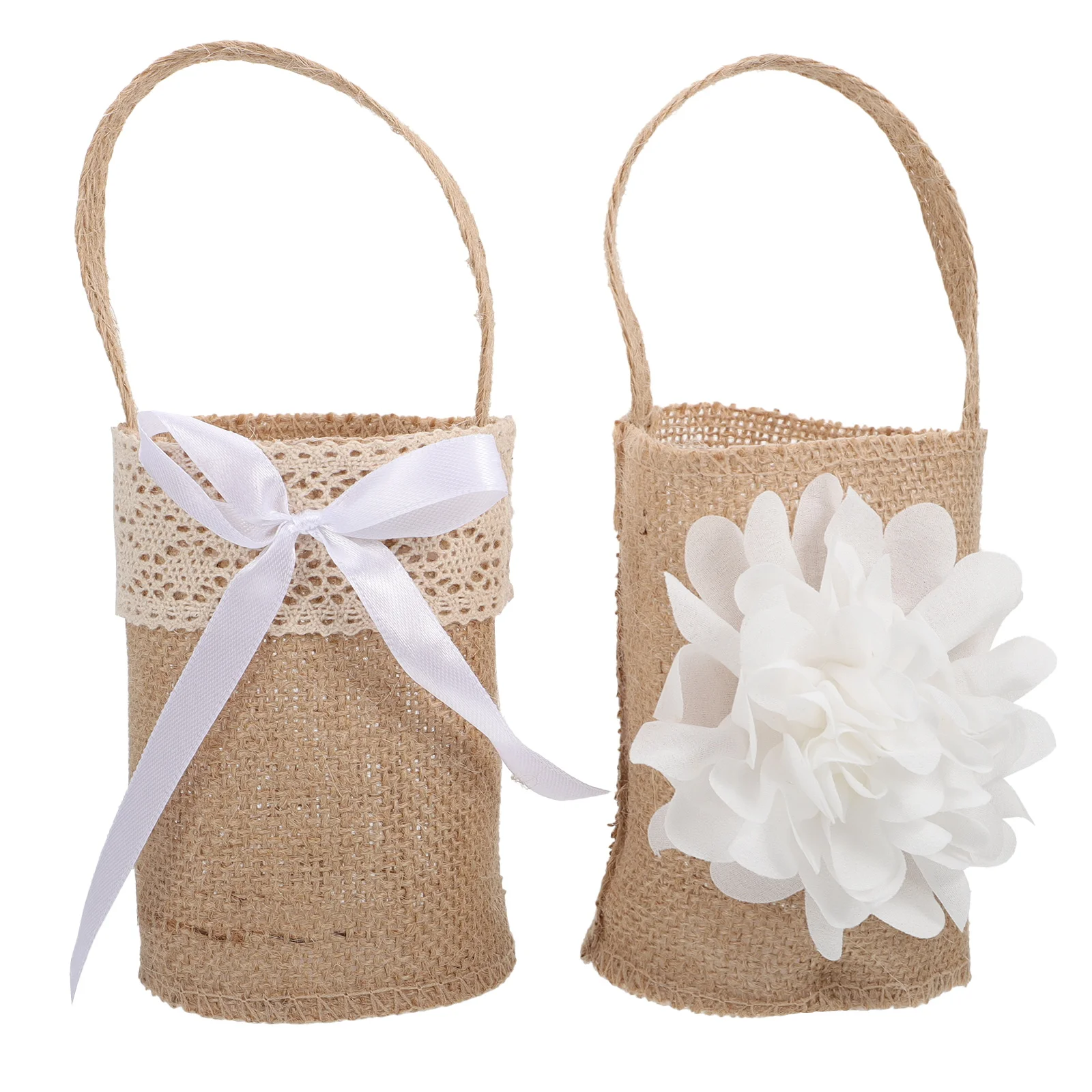2pcs Flower Girl Basket Candy Gifts Baskets Weddings Satin Flowers Bows Linen Rustic Wedding Storage Burlap Container
2pcs Flower Girl Basket Candy Gifts Baskets Weddings Satin Flowers Bows Linen Rustic Wedding Storage Burlap Container
