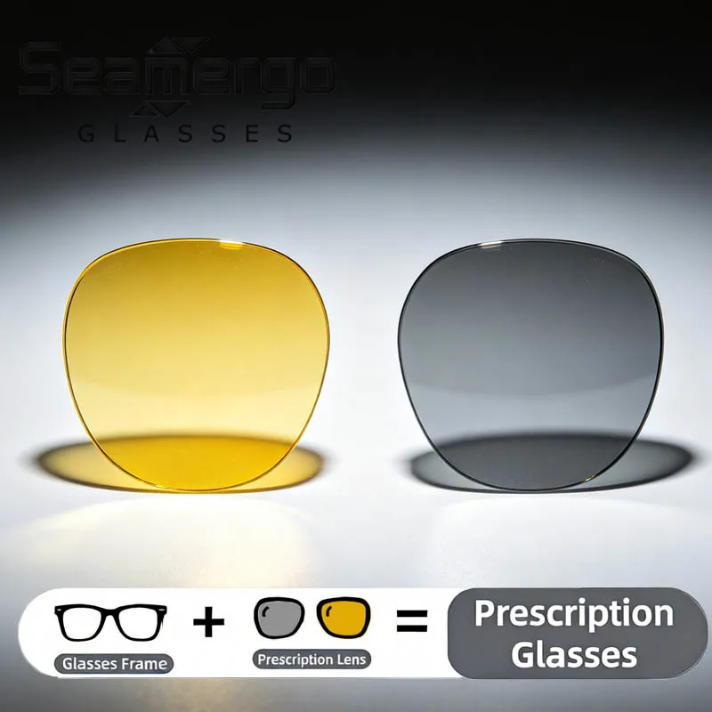 SEAMERGO Vintage 1.56 Index Night Vision Lenses Customization Retro Photochromic Yellow Lens Prescription Glasses
SEAMERGO Vintage 1.56 Index Night Vision Lenses Customization Retro Photochromic Yellow Lens Prescription Glasses