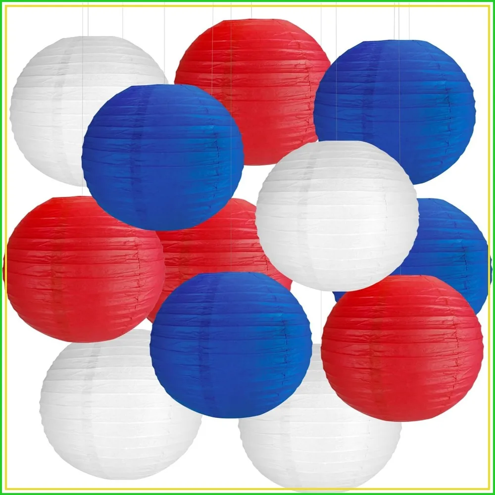 12 Pcs Red White Blue Paper Lanterns, 10" 4th of July Decorations, Patriotic Party Decor for Independence Day Memorial Day Veterans Day
12 Pcs Red White Blue Paper Lanterns, 10" 4th of July Decorations, Patriotic Party Decor for Independence Day Memorial Day Veterans Day