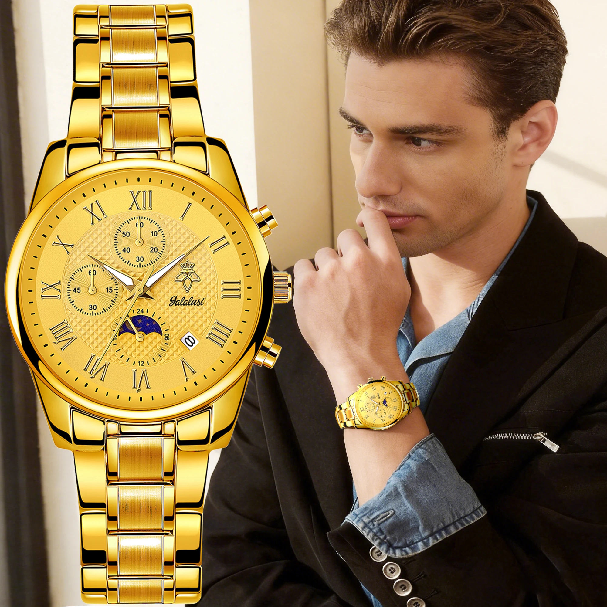 Stylish men's water-resistant quartz watches: business-style bracelet watches and gift timepieces reloj hombre reloj mujer
Stylish men's water-resistant quartz watches: business-style bracelet watches and gift timepieces reloj hombre reloj mujer