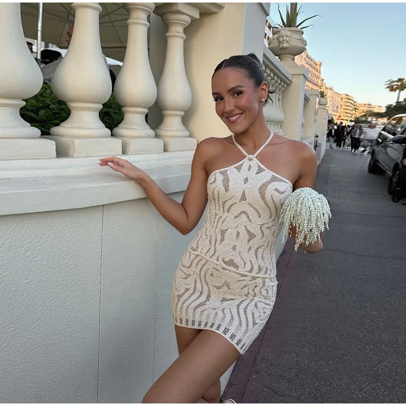 Elegant 3d Flower Knitted Solid Mini Dress Designer Hollow Out Lace Up Neck Strap Mini Dresses 2025 New Summer Beach Y2k Dress
Elegant 3d Flower Knitted Solid Mini Dress Designer Hollow Out Lace Up Neck Strap Mini Dresses 2025 New Summer Beach Y2k Dress