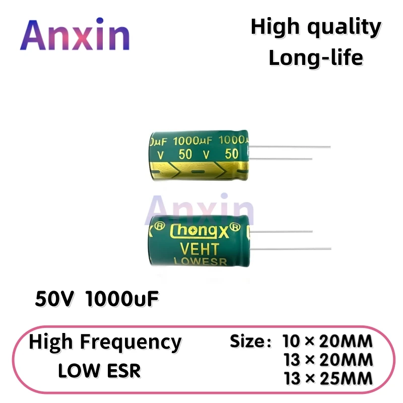 10PCS 50V1000uF Aluminum Capacitor, High Frequency Low ESR 105°C Radial for Power Supply Long-life 10×20MM 13×20MM 13×25MM
10PCS 50V1000uF Aluminum Capacitor, High Frequency Low ESR 105°C Radial for Power Supply Long-life 10×20MM 13×20MM 13×25MM
