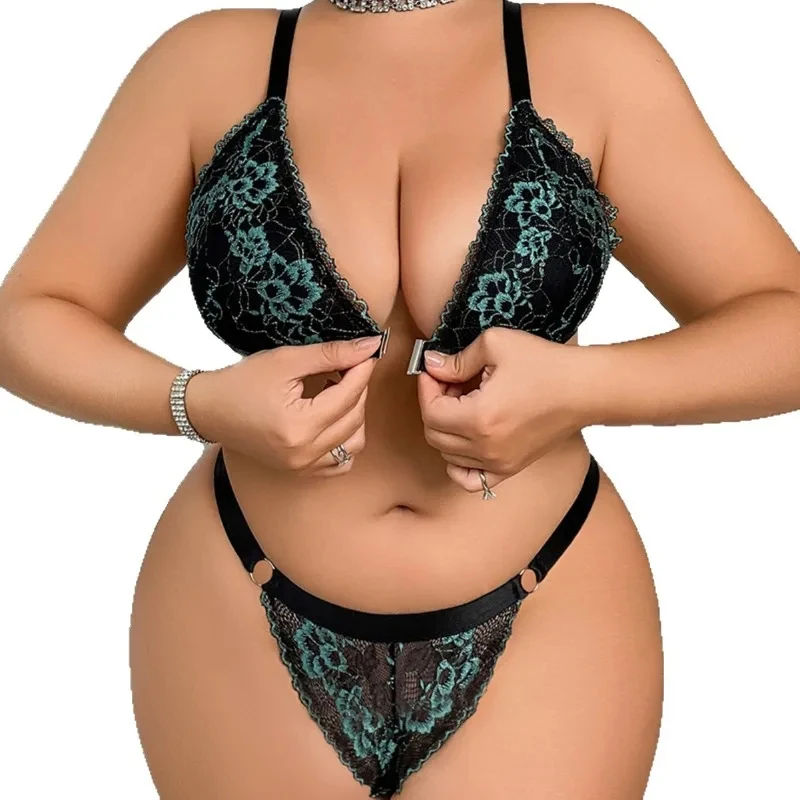 Women's Plus Size Lingerie Sexy Lace Edge Bras and Pants two-piece Comfortable Gathering Large Underwear Front-button Bra Sets
Women's Plus Size Lingerie Sexy Lace Edge Bras and Pants two-piece Comfortable Gathering Large Underwear Front-button Bra Sets