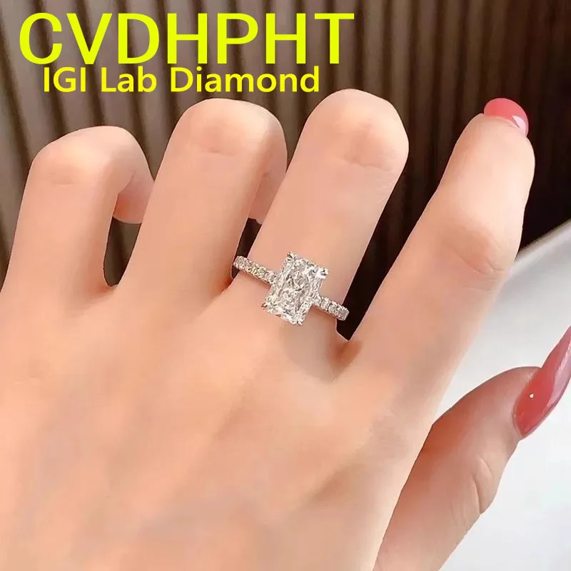 Radiant D Color 1 2 3Ct IGI Lab Growing Diamond Ring Solid 9K White Gold Diamond Ring wedding ring Factory custom Engagement
Radiant D Color 1 2 3Ct IGI Lab Growing Diamond Ring Solid 9K White Gold Diamond Ring wedding ring Factory custom Engagement