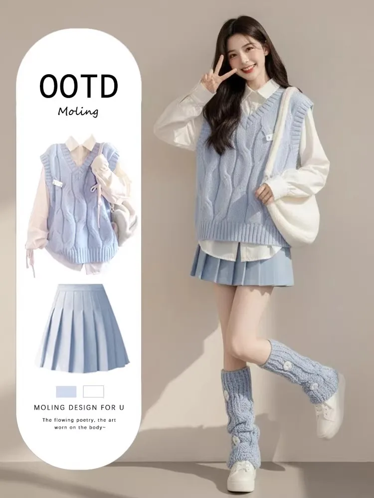 Stunning Knitted Knit Sweater Set Tee Pieces Women's Autumn Winter Slimming Maturi Wind Skirt Pleated Bot irt
Stunning Knitted Knit Sweater Set Tee Pieces Women's Autumn Winter Slimming Maturi Wind Skirt Pleated Bot irt
