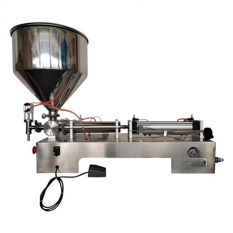 Semi-automatic horizontal liquid paste equipment, adjustable filling capacity from 50-5000 ml
Semi-automatic horizontal liquid paste equipment, adjustable filling capacity from 50-5000 ml