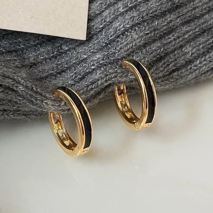 Real 925 Sterling Silver 18K Gold Enamel Round Hoop Earrings for Women Minimalist Trendy Fine Jewelry Geometric Accessories
Real 925 Sterling Silver 18K Gold Enamel Round Hoop Earrings for Women Minimalist Trendy Fine Jewelry Geometric Accessories