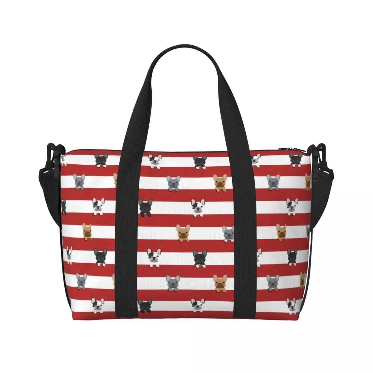 Custom Large French Bulldog Red Stripes Tote Bag Women Puppy Animal Pet Shoulder Shopping Gym Beach Travel Bag
Custom Large French Bulldog Red Stripes Tote Bag Women Puppy Animal Pet Shoulder Shopping Gym Beach Travel Bag