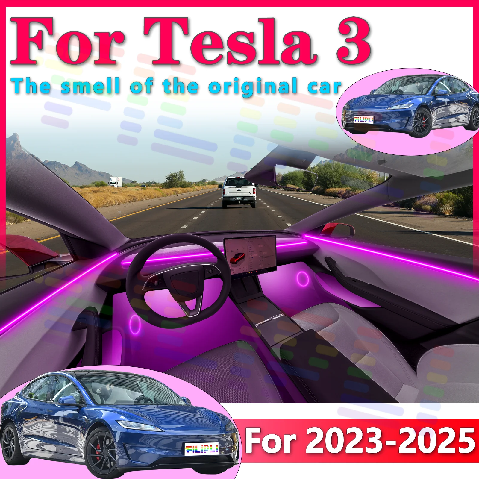 FILIPLI для Tesla Model 3 Gen2, внутренняя светодиодная лента из акрилового материала, все цвета — изменение с разными режимами для
FILIPLI для Tesla Model 3 Gen2, внутренняя светодиодная лента из акрилового материала, все цвета — изменение с разными режимами для
