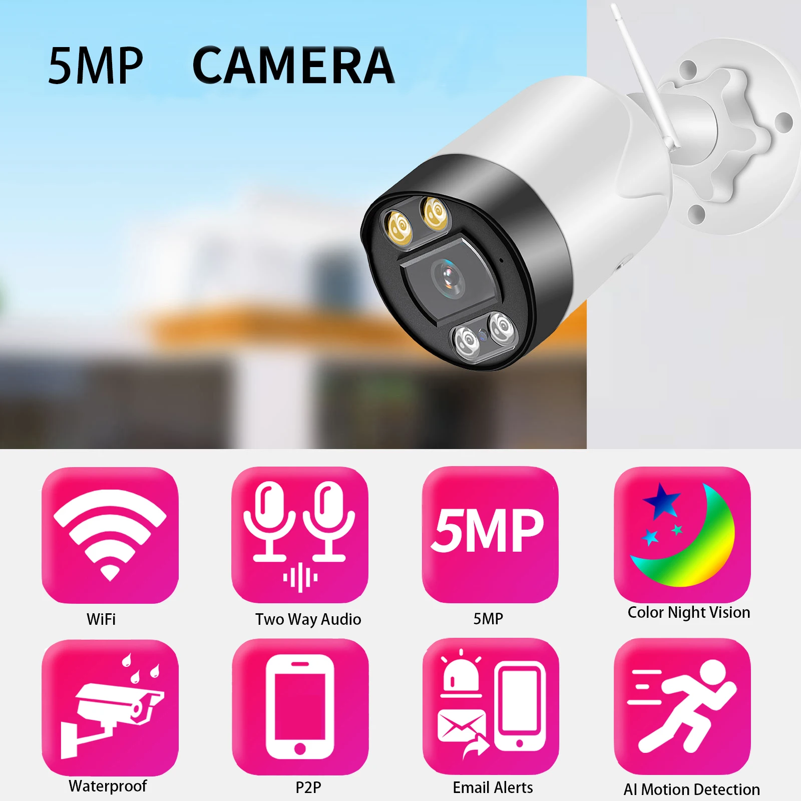 AZISHN 1080P IP двустороннее аудио цветное ночное видение уличная 5MP WIFI IP-камера уличная аудио камера мониторинга безопасности
AZISHN 1080P IP двустороннее аудио цветное ночное видение уличная 5MP WIFI IP-камера уличная аудио камера мониторинга безопасности