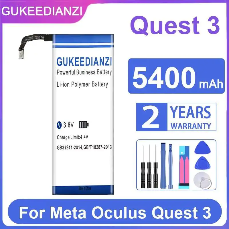 5400mAh Reliable Power Supply Long Lasting VR 3D Glasses Helmet Battery For Meta Oculus Quest 3
5400mAh Reliable Power Supply Long Lasting VR 3D Glasses Helmet Battery For Meta Oculus Quest 3