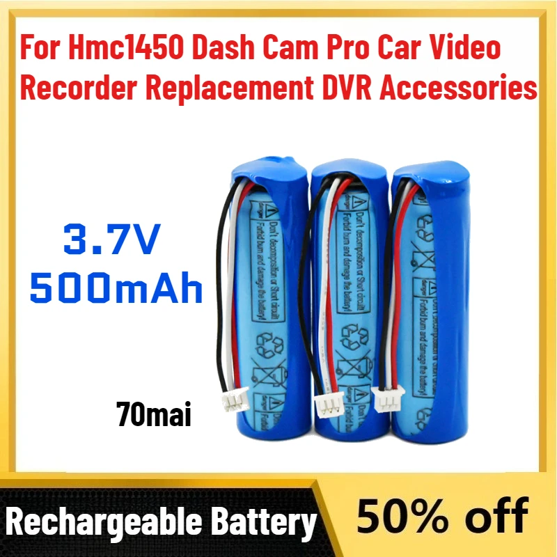 New 3.7V 500mAh 70mai Lithium Battery for Hmc1450 Dash Cam Pro Car Video Recorder Replacement DVR Accessories Long Battery Life
New 3.7V 500mAh 70mai Lithium Battery for Hmc1450 Dash Cam Pro Car Video Recorder Replacement DVR Accessories Long Battery Life