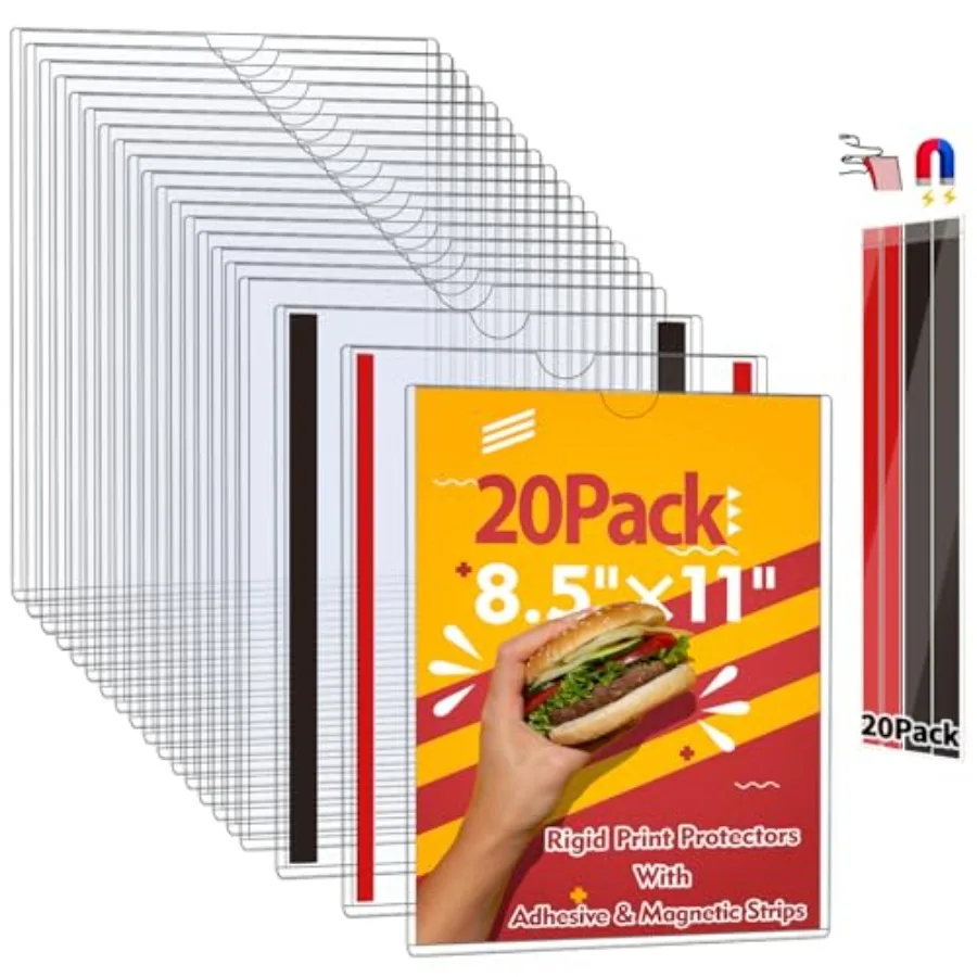 Magnetic Sign Holder 8. x 11 - Clear Plastic Frame for Refrigerator, Rigid Paper Holder for Picture Document, Adhesive Frames f
Magnetic Sign Holder 8. x 11 - Clear Plastic Frame for Refrigerator, Rigid Paper Holder for Picture Document, Adhesive Frames f