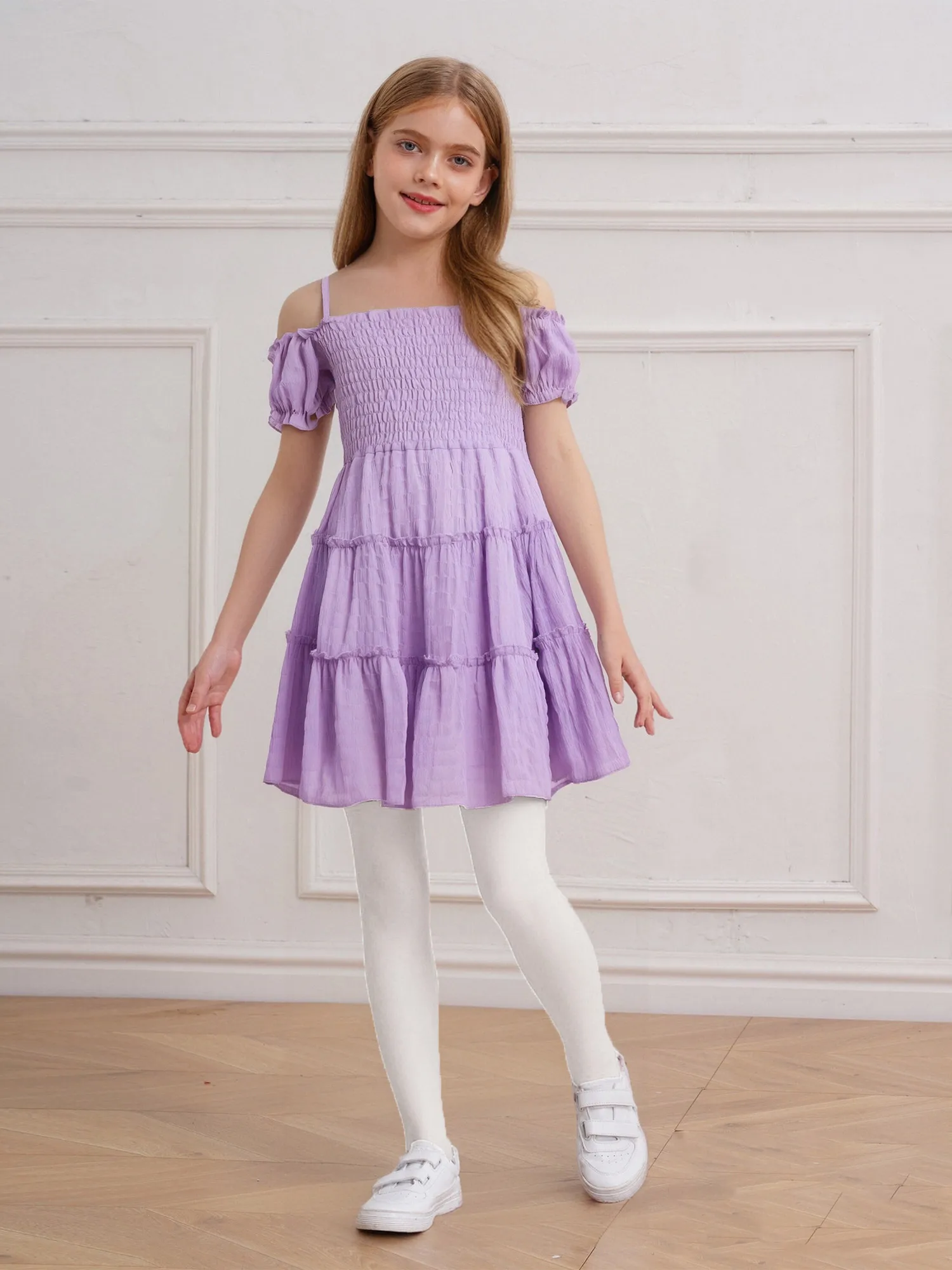 Girls Summer Princess Dress Frill Off Shoulder Puff Sleeve Tiered Ruffled Dress for Beach Vacation Travel Party Birthday Gift
Girls Summer Princess Dress Frill Off Shoulder Puff Sleeve Tiered Ruffled Dress for Beach Vacation Travel Party Birthday Gift