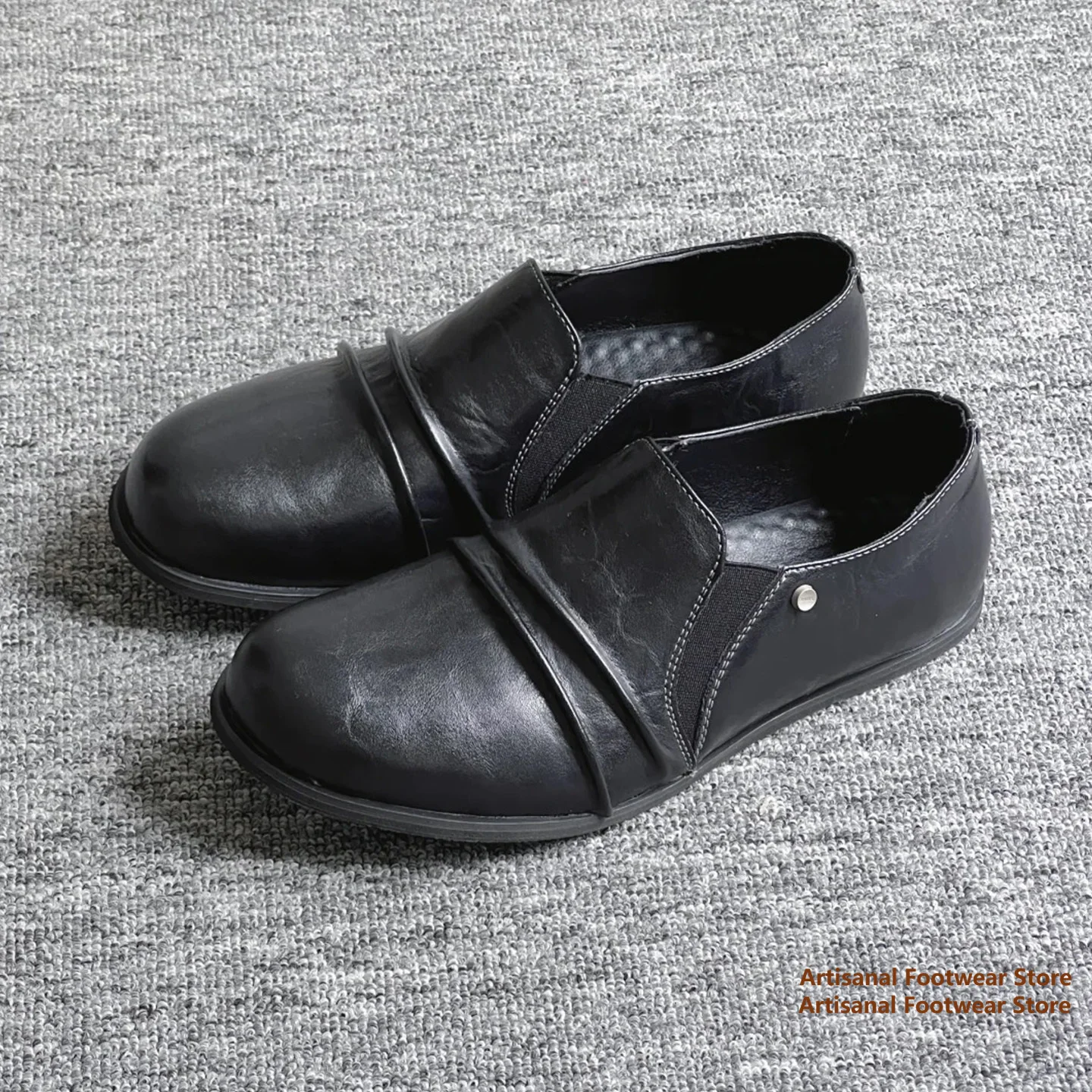Black Leather Ruched Slip-On Loafers Cowhide Round Toe Commuting Casual Single Shoes New In Trendy Handmade Luxury Men's Shoes
Black Leather Ruched Slip-On Loafers Cowhide Round Toe Commuting Casual Single Shoes New In Trendy Handmade Luxury Men's Shoes