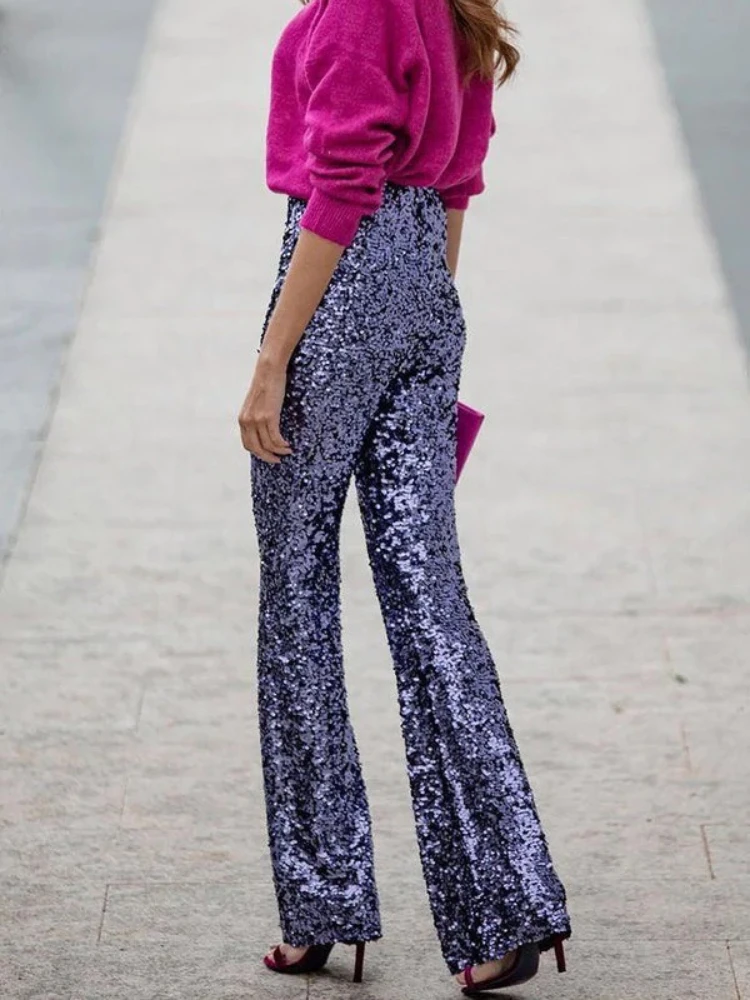 Women's New Party Sequin Elastic Waist Slim-Fit Elastic Flared Pants Summer High Street Pants 2024 Fashion Multicolor Trousers
Women's New Party Sequin Elastic Waist Slim-Fit Elastic Flared Pants Summer High Street Pants 2024 Fashion Multicolor Trousers