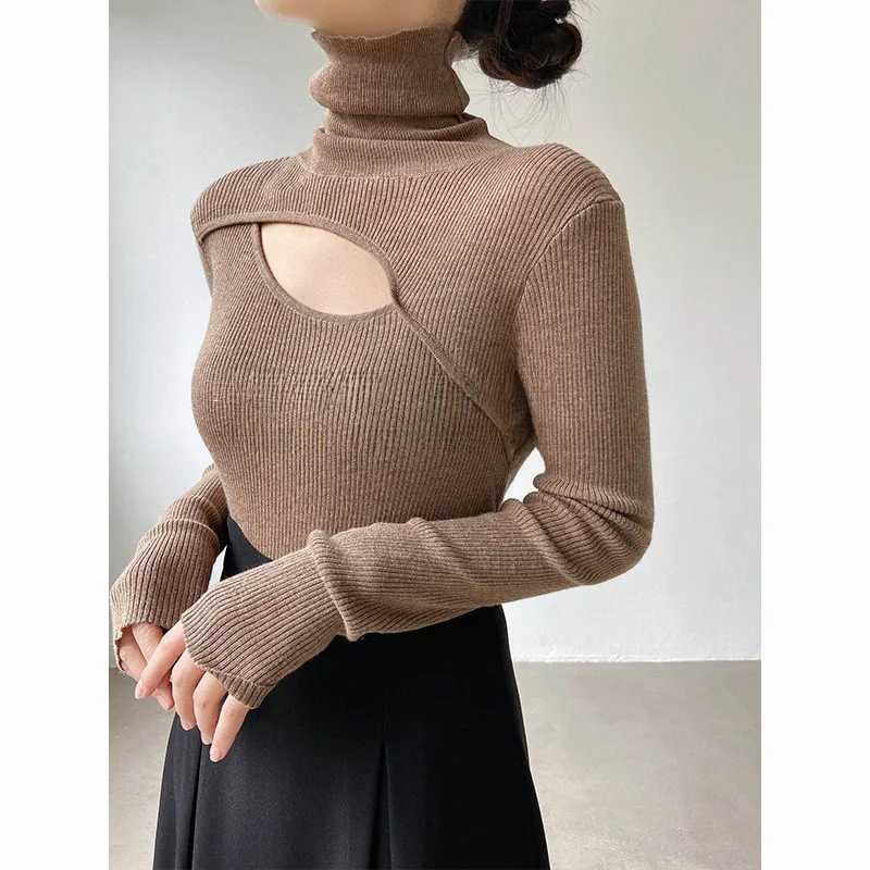 Achu Sexy Hollow out High Collar Knitwear Women's Base Layer irt Inner Wear Sweater Top Spring Faion Commute Sle
Achu Sexy Hollow out High Collar Knitwear Women's Base Layer irt Inner Wear Sweater Top Spring Faion Commute Sle